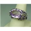Image 2 : Sensational 14 karat white gold ladies custom  made ring fine with a large checkerboard cut  purple 