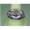 Image 3 : Sensational 14 karat white gold ladies custom  made ring fine with a large checkerboard cut  purple 