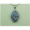 Gorgeous 10 karat white gold ladies necklace  fine set with 53 round Tanzanites weighing  approx. 2.