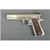 Image 2 : Colt Government Model semi-auto pistol, .45  cal., nickel finish, checkered mottled  Rampant Colt pl