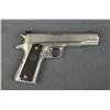 Image 3 : Colt Government Model semi-auto pistol, .45  cal., nickel finish, checkered mottled  Rampant Colt pl