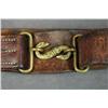 Image 1 : Leather military or police style belt with  brass keepers and two headed snake brass  clasp in overa