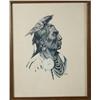 Image 1 : Decorative framed print of Indian Chief by M.  Yellis, approx. 22” X 18” in overall good  condition;