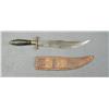 Image 1 : Mexican clip point curved blade large dagger  approx. 16” overall with an approx. 10-1/2”  blade, br