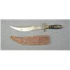 Image 2 : Mexican clip point curved blade large dagger  approx. 16” overall with an approx. 10-1/2”  blade, br