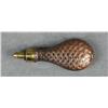 Image 2 : Beautiful embossed brass shotgun powder flask  with graduated charger in overall excellent  conditio
