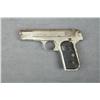 Image 1 : Colt Model 1903 semi-auto pistol, .32 cal.,  3-3/4” barrel, nickel finish, checkered hard  rubber gr