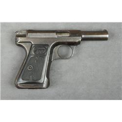 Savage Model 1917 semi-auto pistol, .32 cal.,  3-3/4” barrel, blue finish, checkered Savage  Indian 