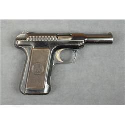 Savage Model 1907 semi-auto pistol, .32 cal.,  3-3/4” barrel, blue finish, checkered Savage  Indian 