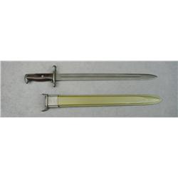 U.S. military Model 1905/1942 bayonet and  sheath in overall fine condition showing WT,  US, flaming