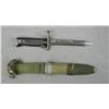 Image 2 : U.S. military bayonet and sheath with woven  hanger, throat of sheath marked U.S.M8A1 and  PWH in ov