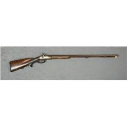 Fancy antique double barrel percussion  European shotgun by Weigandt in Leipzig, 16  gauge, 31” barr