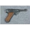 Image 1 : Luger by DWM semi-auto pistol, import marked,  9mm cal., 4” barrel, mat black re-finish,  checkered 