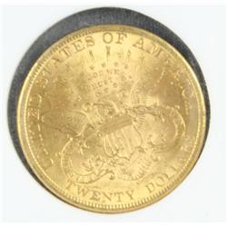 Gold 1897 Liberty $20 U.S. Coin, IBHGF MS60.  Est. $1,400-$2,800