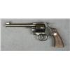 Image 1 : Colt Officer’s Model DA revolver, .38 cal.,  6” barrel, blue finish, checkered medallion  wood grips