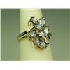 Image 3 : Pleasant 10 karat yellow gold ladies cluster  design ring fine set with 8 MQ cut Tanzanites  weighin