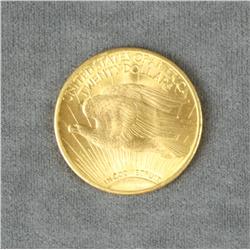 Gold $20 Liberty Coin, uncirculated, not  professionally graded. Est. $1,400-$2,800
