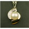 Image 1 : Very high quality 14 karat yellow gold ladies  custom made necklace set with a center round  rose pi