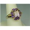 Image 2 : Fashionable 10 karat yellow gold ladies ring  set with a combination of Amethyst and  Citrines weigh
