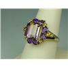 Image 3 : Fashionable 10 karat yellow gold ladies ring  set with a combination of Amethyst and  Citrines weigh