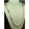 Image 2 : Elegant ladies strand of round cultured  Pearls averaging 5.50 mm diameter and 22  inches in length 