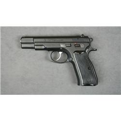 CZ Model 75B DA semi-auto pistol, 9mm cal.,  4-1/2” barrel, black finish, checkered  plastic grips,