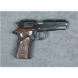 Llama pocket semi-auto pistol, .380 cal., 4”  barrel, black finish, checkered brown plastic  grips,