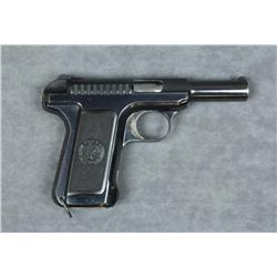 Savage Model 1905 semi-auto pistol, 7.65mm  cal., 3-3/4” barrel, blue finish, checkered  plastic gri