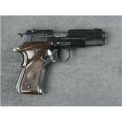 Llama pocket model semi-auto pistol, .22  cal., 3-1/2” barrel, black finish, checkered  mottled brow
