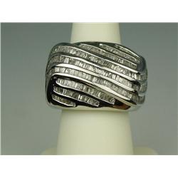 Stunning 10 karat very heavy white gold  ladies handmade ring channel set with (too  many too count)
