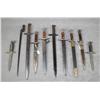 Image 1 : Lot of 10 misc. military bayonets, most with  scabbards, many of European manufacture  in  overall f
