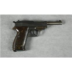 P-38 DA semi-auto pistol, 9mm cal., byf 44  marked, nazi proofed,  4-3/4” barrel, black  finish, gro