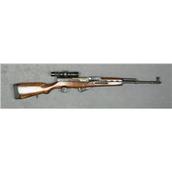Russian SKS semi-auto rifle, 7.62 cal.,  19-1/2” barrel, black finish, wood stock  mounted with a No