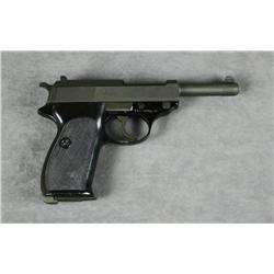 Walther P-1 DA semi-auto pistol, 9mm cal., 5”  barrel, import marked, parkerized slide and  black fi