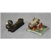 Image 1 : Lot of two miniature steam engine toys  including one that is approx. 7” x 8” x 5” on  a base by Jen