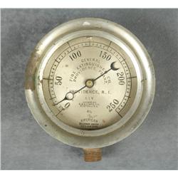 Old General Fire Extinguisher Co. Providence  Plant large metal air gauge approx. 6” in  diameter mi