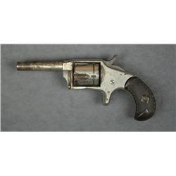 Hopkins and Allen spur trigger antique  revolver, .32 cal., 3” barrel, nickel finish,  checkered har