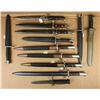 Image 1 : Lot of twelve misc. military bayonet, all but  one with sheaths, many European, several  U.S. and mo