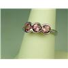Image 2 : Stylish 14 karat white gold ladies designer  ring bezel set with three matching round pink  Topaz we