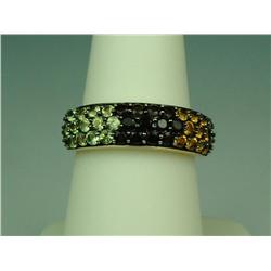 Pleasant 10 karat yellow gold ladies custom  made antique design ring pave set with over  36 round P