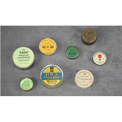 Lot of percussion cap tins, old and new, and  several pellet tins by various makers,  Goldmark’s, Wi