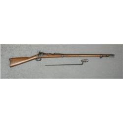 U.S. Springfield trapdoor military rifle,  .45-70 cal., 32” barrel, blue finish, wood  stock, iron r
