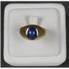 Image 1 : 14kt gypsy style mans ring set with a lindy  star sapphire. Est. $700-$1,400.