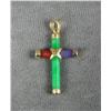 Image 1 : Multicolored jade cross. Est. $100-$200.