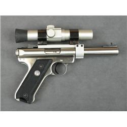 Ruger Mark II Target semi-auto pistol,  stainless steel construction, .22LR cal.,  5-1/2” barrel, ch