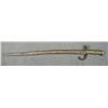 Image 1 : French bayonet approx. 27” overall with an  approx. 22-1/2” slightly curved blade,  grooved brass gr