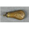 Image 2 : Small brass spread eagle embossed powder  flask approx. 4” overall in good to very good  condition w