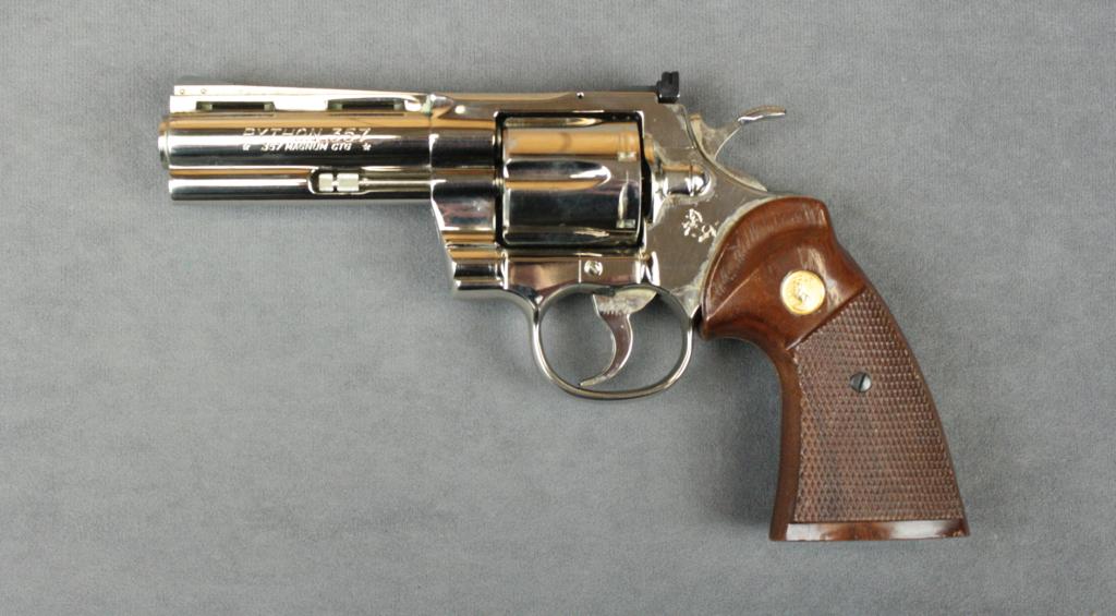 Colt Python Model DA revolver, .357 Magnum cal., 4” barrel, nickel ...
