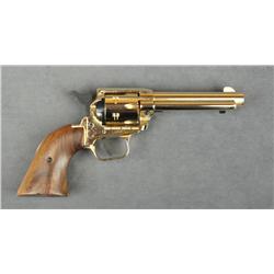 Quality Firearms, Inc. SAA revolver, .22  cal., gold finish, wood grips, #RR06473 with  extra .22 Ma