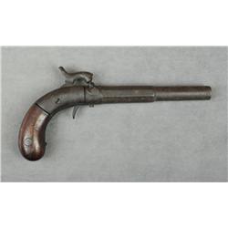 Relic single shot percussion pistol, likely  by Allen, wood grips.  A great wall hanger.   Est.:  $5